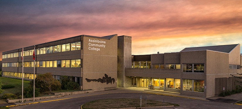 Victoria Avenue East Campus The Victoria Avenue East Campus in Brandon at twilight.