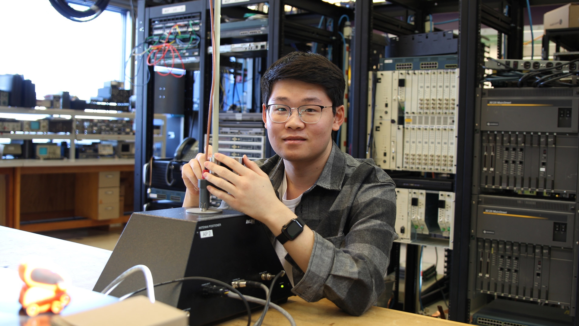student working on a computer
